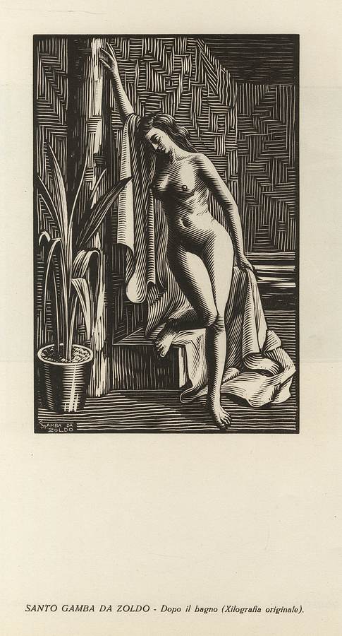 dopo-il-bagno-sul-retro-riproduzione-di-una-xilografia-di-romeo-musa-suonatore-di-fisarmonica-autoritratto