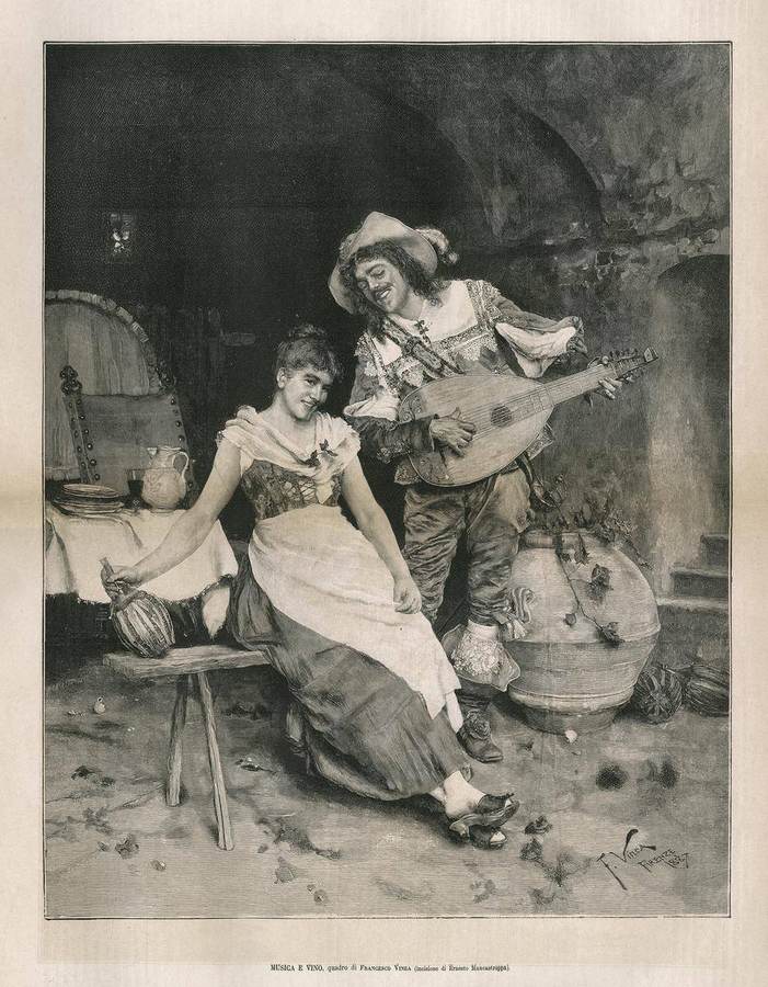musica-e-vino-quadro-di-francesco-vinea-incisione-di-ernesto-mancastroppa
