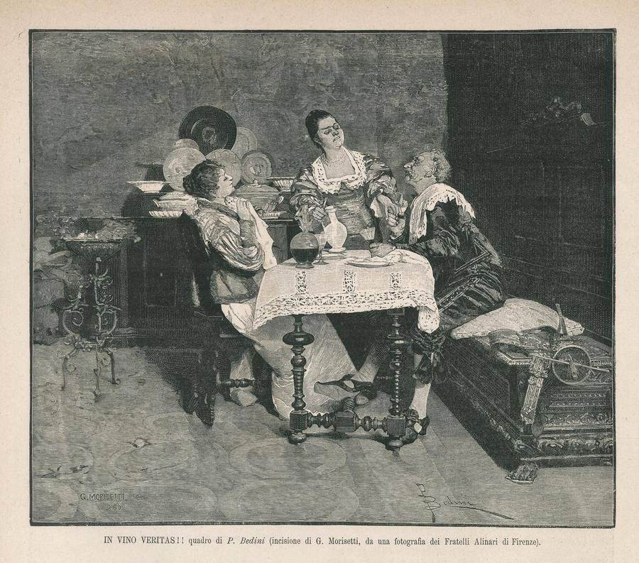 in-vino-veritas-quadro-di-p-bedini-incisione-di-g-morisetti-da-una-fotografia-dei-fratelli-alinari-di-firenze