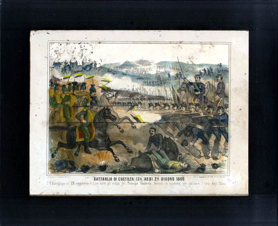 battaglia-di-custoza-134-addi-24-giugno-1866-il-4-battaglione-del-490-reggimento-di-linea-sotto-gli-ordini-del-principe-umberto-formasi-in-quadrato-per-resistere-lurto-degli-ulani-lit-rolla-e-c-presso-leditore-molina-via-s-tommaso-n0-24-p0-2